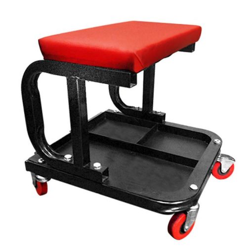 Ranger Cushioned Rolling Work Seat with Tool Tray