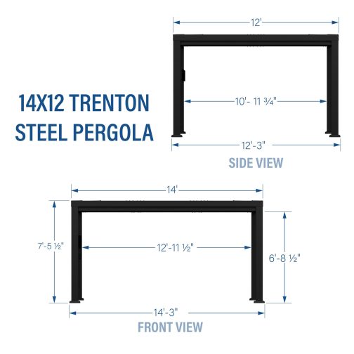 14x12 Trenton Modern Steel Pergola With Sail Shade Soft Canopy - Image 11