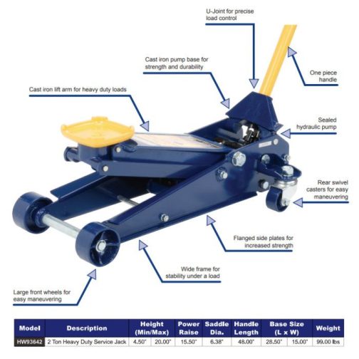 Hein-Werner 2-Ton Heavy-Duty Service Jack - Image 2