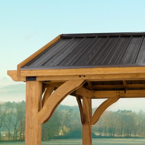 12x10 Arlington Gazebo with Electric - Lt Brown - Image 8