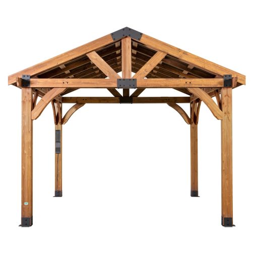 12x12 Arlington Gazebo with Electric - Lt Brown - Image 2