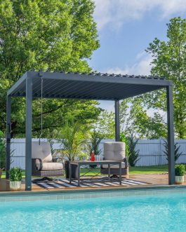 12×10 Sarasota Steel Louvered Pergola