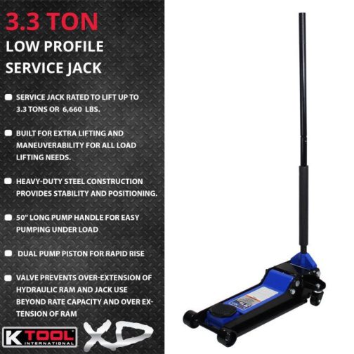 K Tool Heavy-Duty Low-Profile 3.33 Ton Floor Jack - Image 3