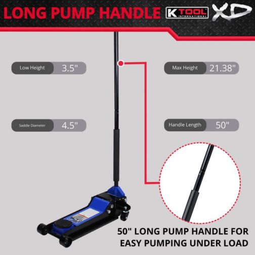 K Tool Heavy-Duty Low-Profile 3.33 Ton Floor Jack - Image 4