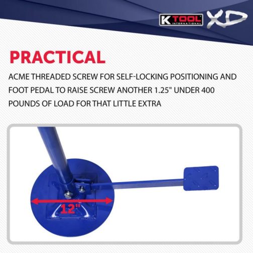 K Tool 3/4 Ton Under Hoist Jack Stand with Pedal - Image 5