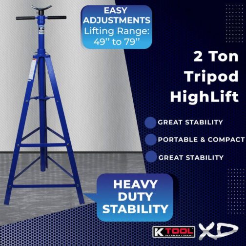 K Tool 2 Ton Under Hoist Jack Stand - Image 5