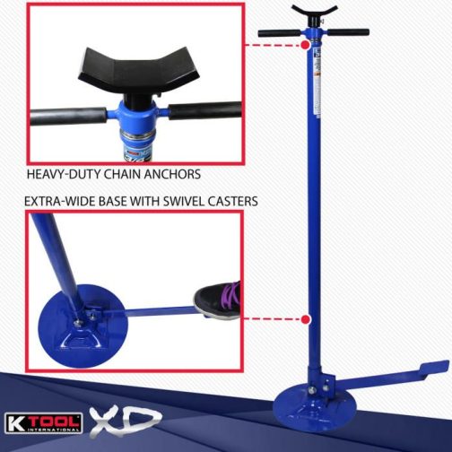 K Tool 3/4 Ton Under Hoist Jack Stand with Pedal - Image 6