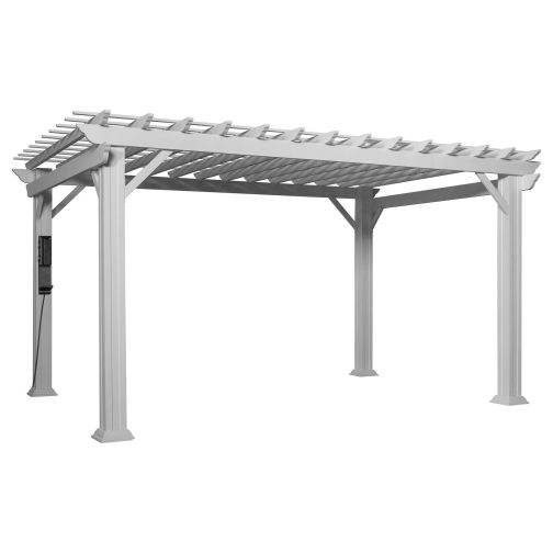 12x10 Hawthorne Traditional Steel Pergola With Sail Shade Soft Canopy - Image 2