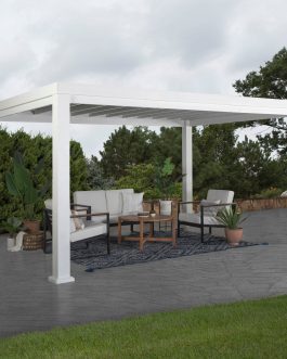 14×10 Windham Modern Steel Pergola With Sail Shade Soft Canopy