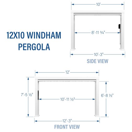 12x10 Windham Modern Steel Pergola With Sail Shade Soft Canopy - Image 3