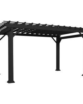 12×10 Stratford Traditional Steel Pergola With Sail Shade Soft Canopy