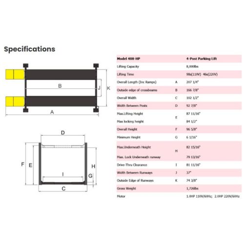 AMGO 408-HP Four Post Parking Lift - Image 2