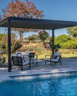 14×10 Sarasota Steel Louvered Pergola