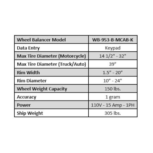 iDEAL WB-953-B-MCAB-K Motorcycle Wheel Balancer - Image 3