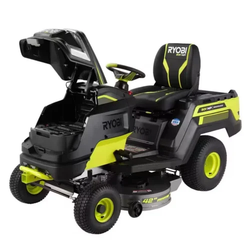 RYOBI 80V HP Brushless 42 in. Battery Electric Cordless Riding Lawn Tractor with (3) 80V 10Ah Batteries and Charger