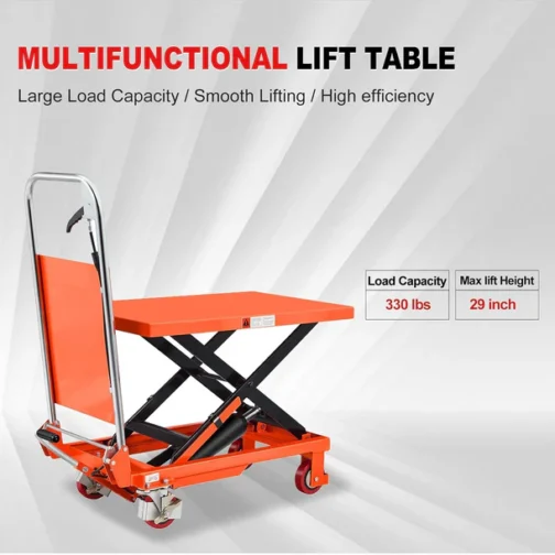 Scissor Lift Table 330lbs 20.3" Lifting Height with Hydraulic Pedal - Image 3