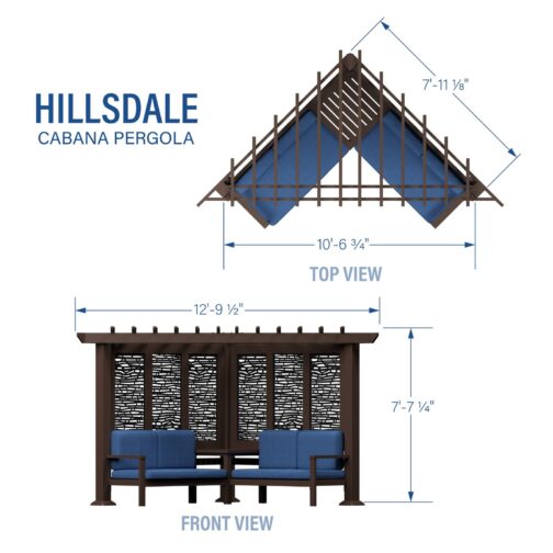 Hillsdale Traditional Steel Corner Pergola with Conversational Seating - Image 3