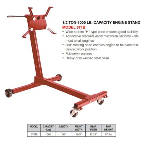 AFF 571B Rotating Engine Stand 1,000 lbs. Capacity - Image 3