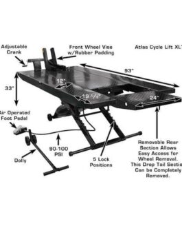 Atlas CycleLift XLT Motorcycle ATV Lift with Dropout Panel