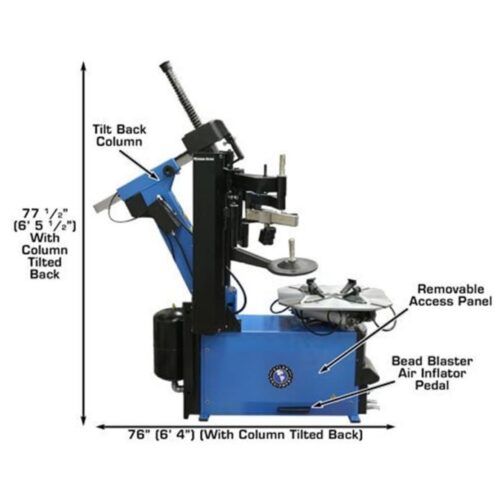 Atlas TC755DAA Tilt-Back Wheel Clamp Tire Changer with Dual Assist Arms - Image 3