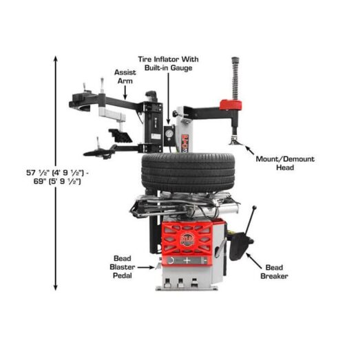 Atlas Platinum PTC300 Wheel Clamp Tire Changer with Left-Hand Assist Arm - Image 4