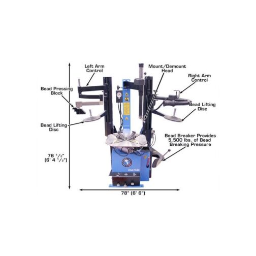 Atlas TC229DAA Dual Assist Arm Wheel Clamp Tire Changer - Image 3