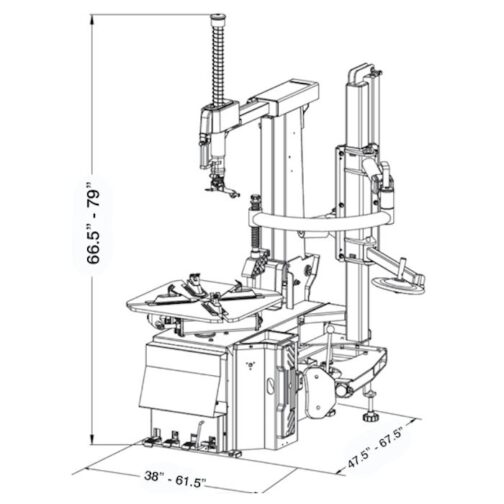 CEMB SM645HP2 High Performance Tilt Back Tire Changer - Image 3