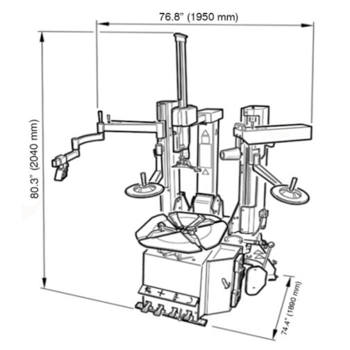 CEMB SM645HPA High Performance Air Tilt Back Tire Changer - Image 2