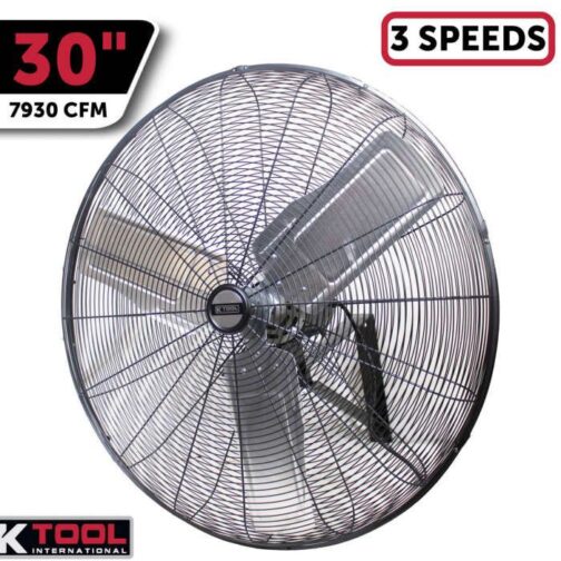 K Tool KTI77732 30" Oscillating Wall Mount Fan