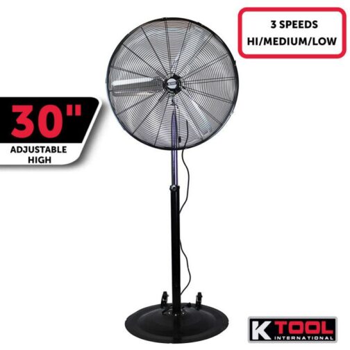 K Tool KTI77730 30" Non-Oscillating Portable Pedestal Fan - Image 3