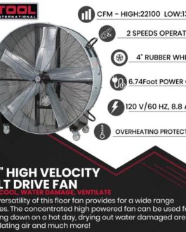 K Tool KTI77760 60″ Heavy-Duty Portable Drum Fan