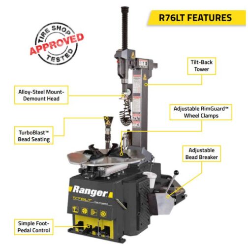 Ranger R76LT Tilt-Back Tire Changer 30" Capacity - Image 3