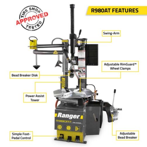 Ranger R980AT-L Swing-Arm Tire Changer & Single Assist Tower - Image 2